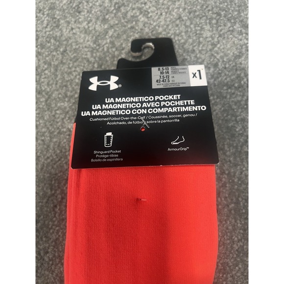 Under Armor Unisex Cushioned Shin Guard Pocket Armor‎ Grip Socks New - Picture 2 of 5